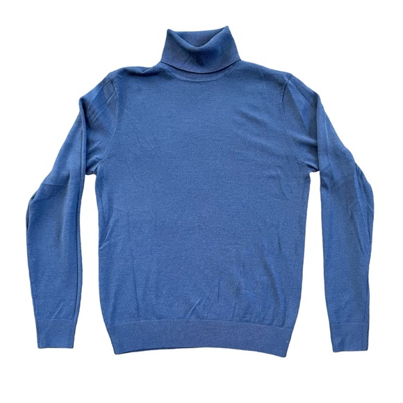 Men’s Uniqlo Blue Wool Turtleneck Sweater - Picture 1 of 7